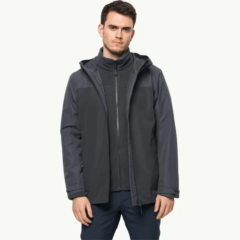 Jackwolfskin Taubenberg 3 in 1 Jacket Mens in Phantom